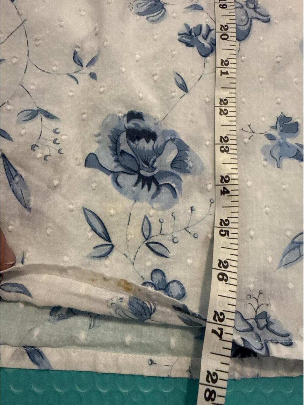 NorthStyle White and Blue Floral Long Sleeve Blouse, Size L - Picture 6 of 7